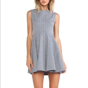 DVF Jacquard Fit & Flare Full Skirt Dress